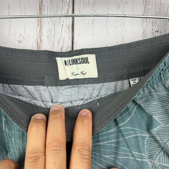 Link‎ Soul Golf Large Tempus Fugit Printed Shorts Green Men New - Picture 3 of 11